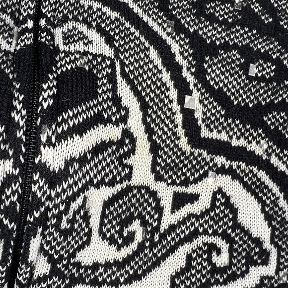 St John Santana Knit Jacket Womens 6 Black White Classic Elegant Preppy Chic - Picture 2 of 12